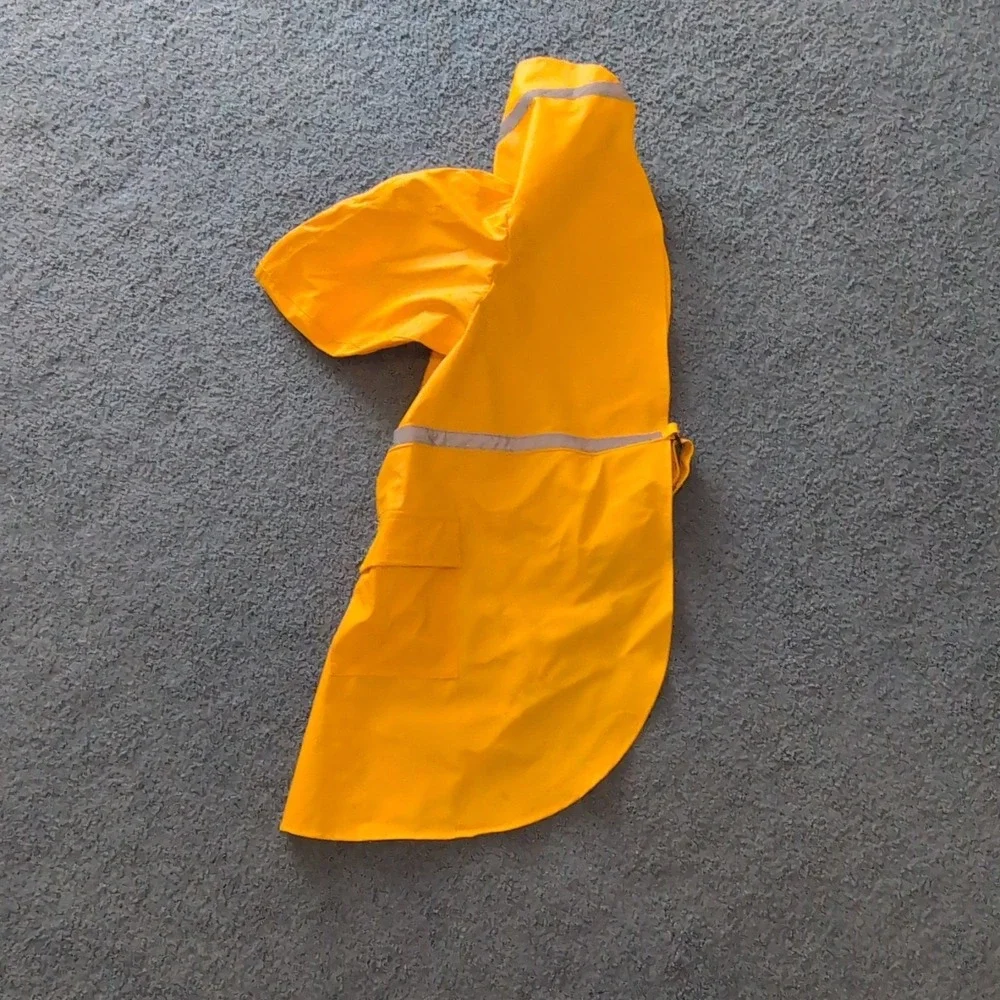 Yellow XL Waterproof High Visibility Polyester Dog‎ Rain Coat